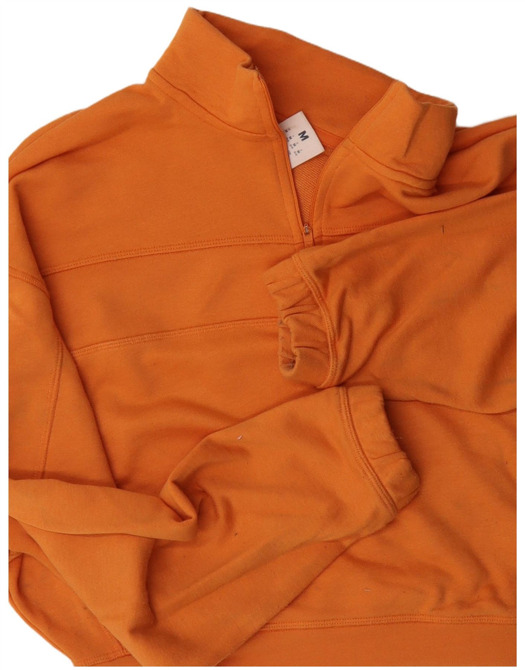 REEBOK Sweat-shirt court à col zippé pour femme UK 14 Orange moyen