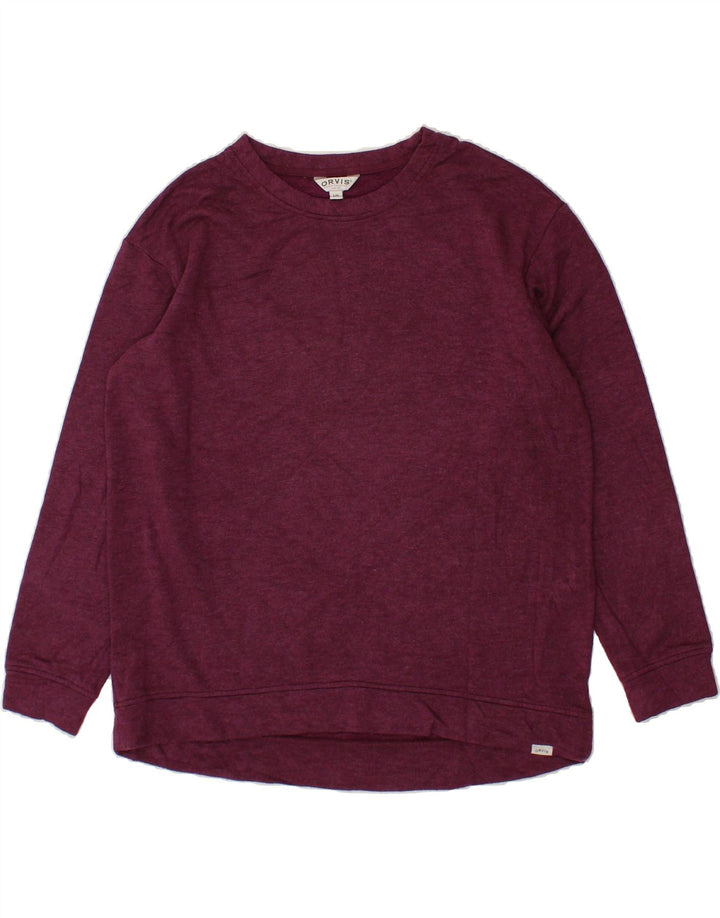 ORVIS Womens Oversized Sweatshirt Jumper UK 16 Large Maroon Modal Vintage Orvis and Second-Hand Orvis from Messina Hembry 