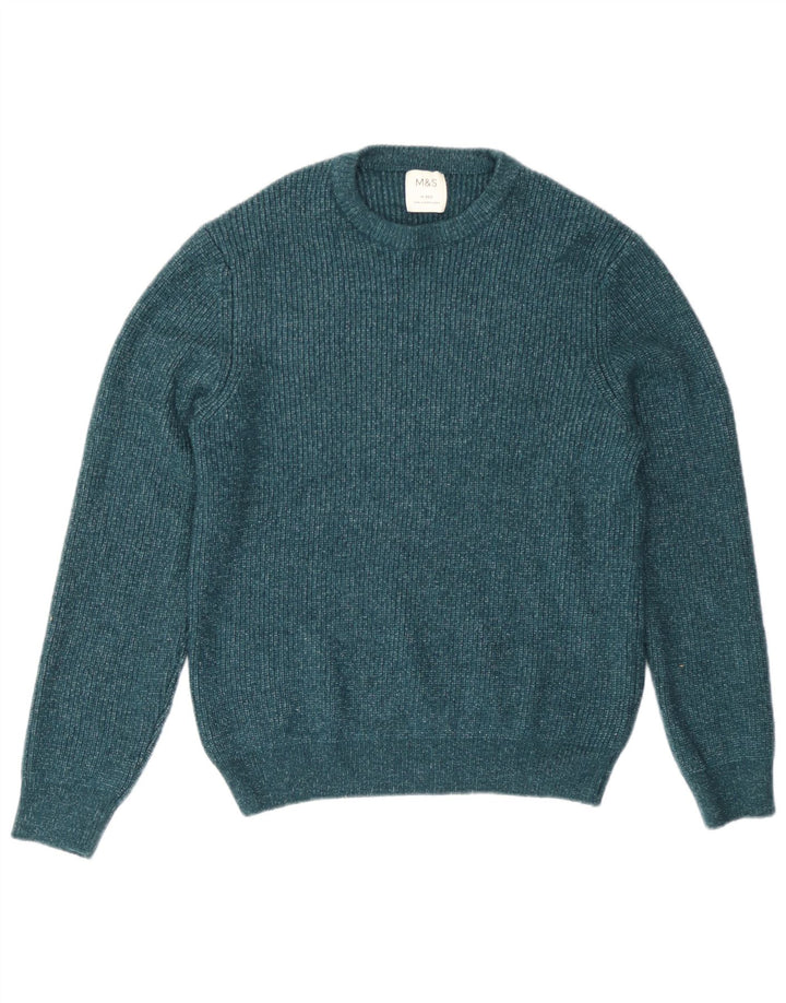 Marks & Spencer Pull à col rond pour femme UK 14 Vert moyen moucheté