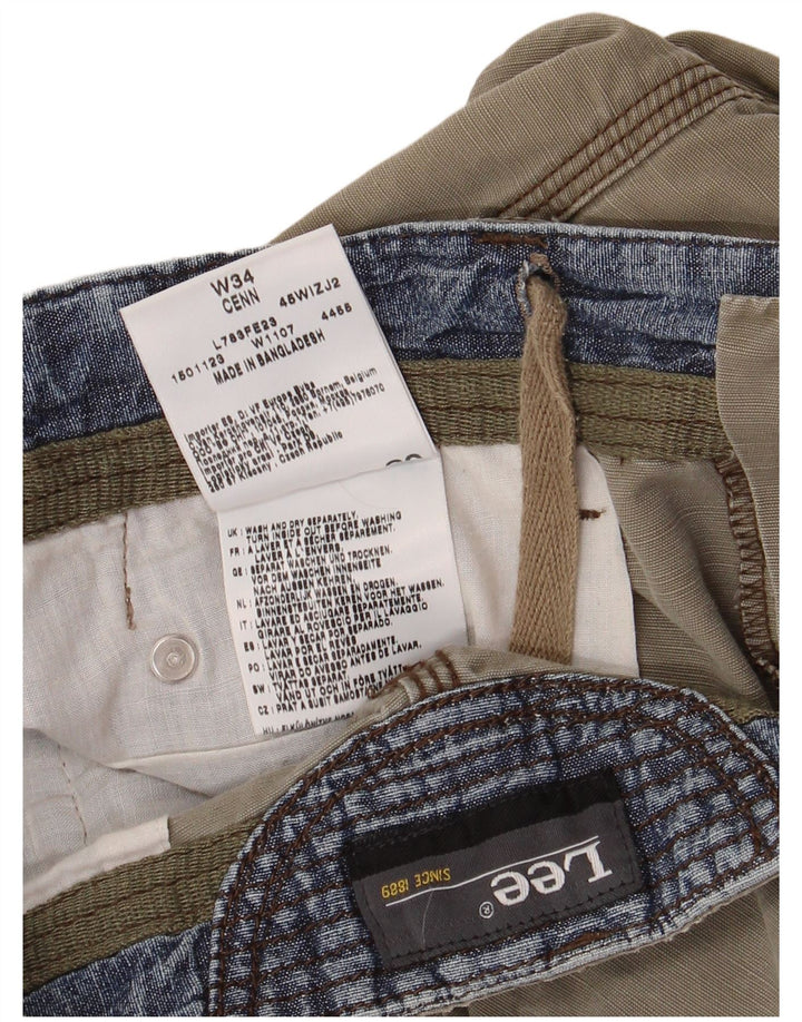 Lee Cenn Cargo Shorts W34 Large Kaki Coton Femme