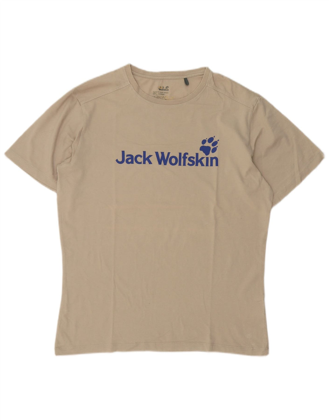 Jack Wolfskin T-Shirt Graphique Homme Coton Beige Moyen