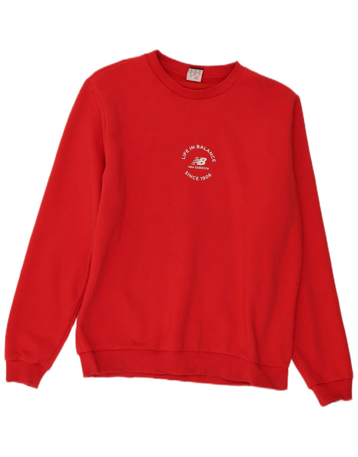 New Balance Sweat-Shirt Graphique Homme Rouge Moyen Coton
