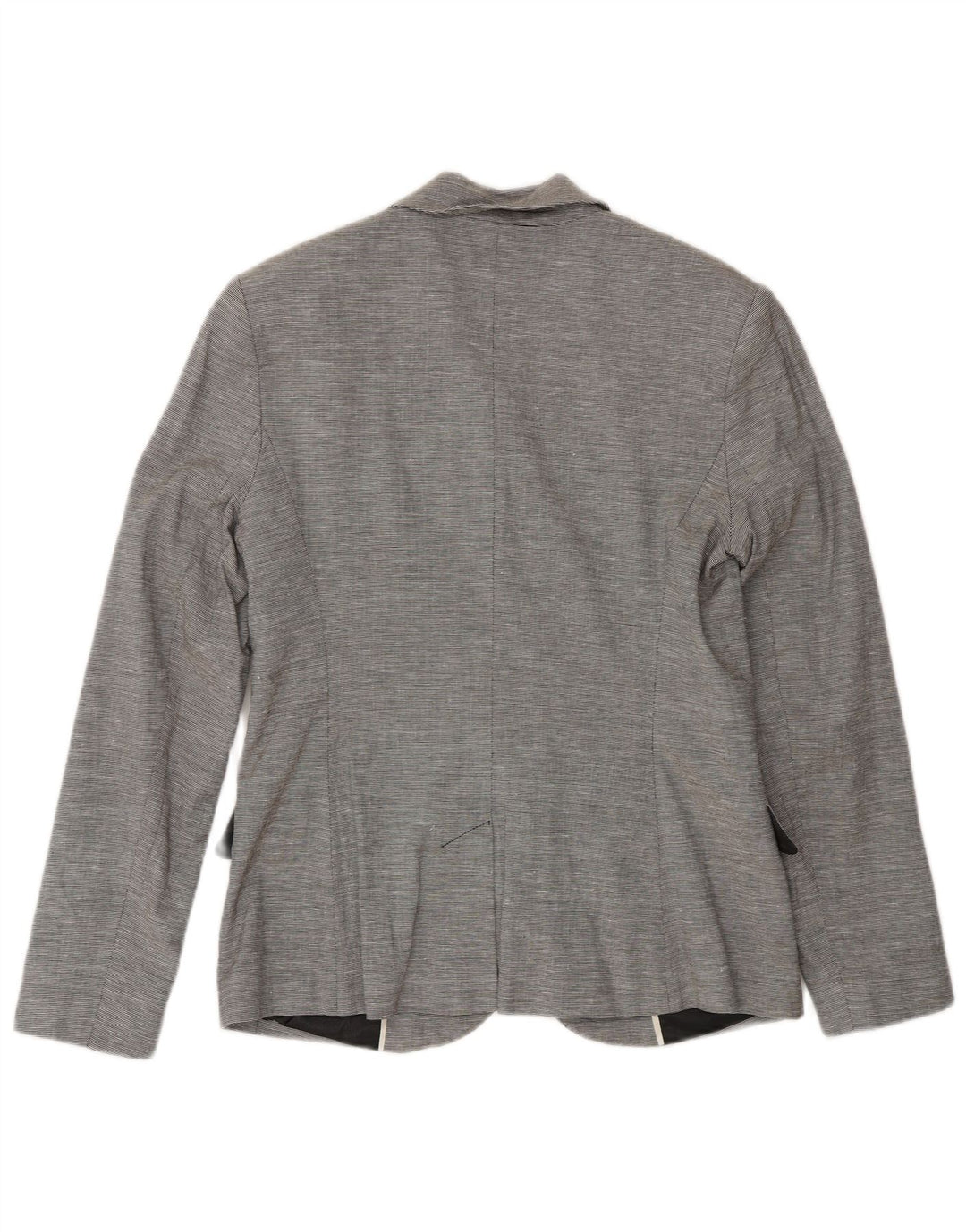 French Connection Veste blazer à 2 boutons pour femme UK 12 Gris moyen à fines rayures