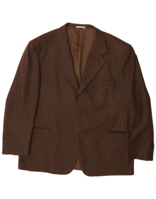 Biagiotti Uomo Veste Blazer 3 Boutons Homme IT 58 4XL Marron Laine Vierge