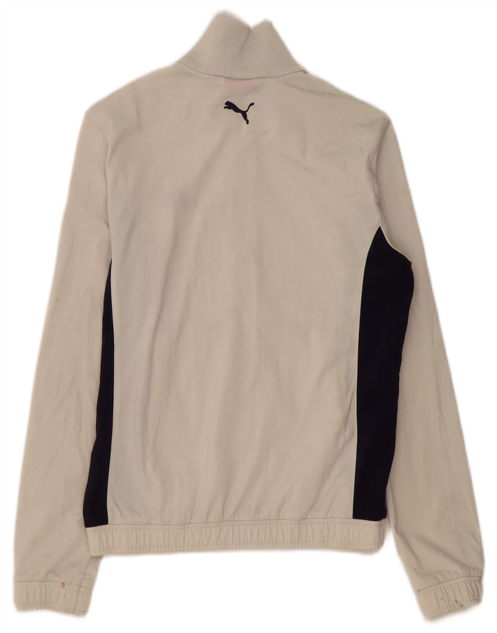 PUMA Veste de survêtement pour homme Petit en polyester color block blanc cassé