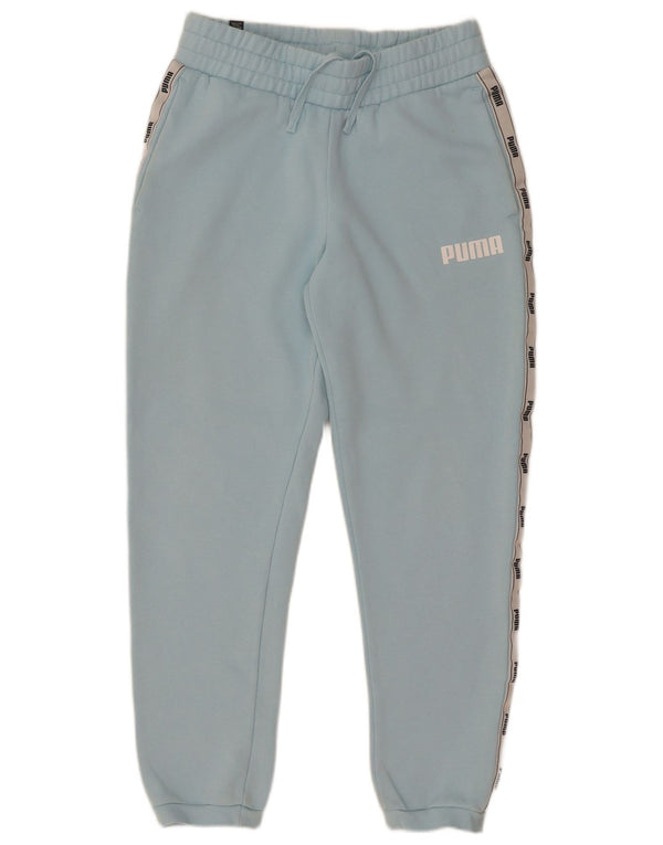 Puma Pantalon de survêtement graphique pour homme en coton color block Small Bleu
