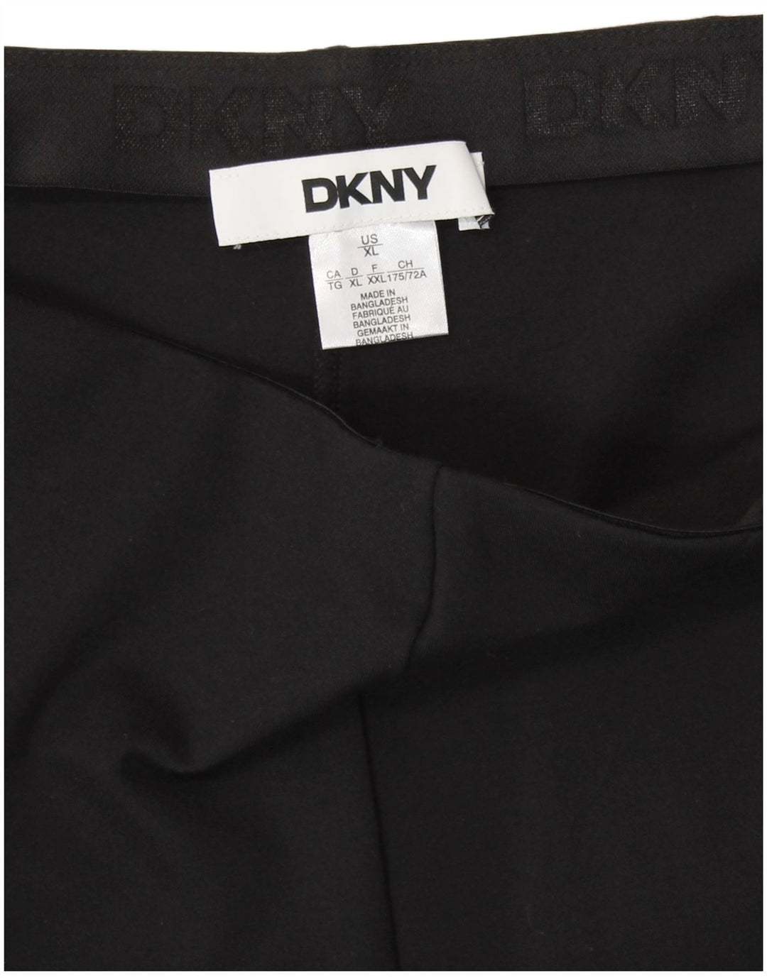 DKNY Pantalon Capri Droit Taille Haute Femme XL W36 L24 Rayonne Noire