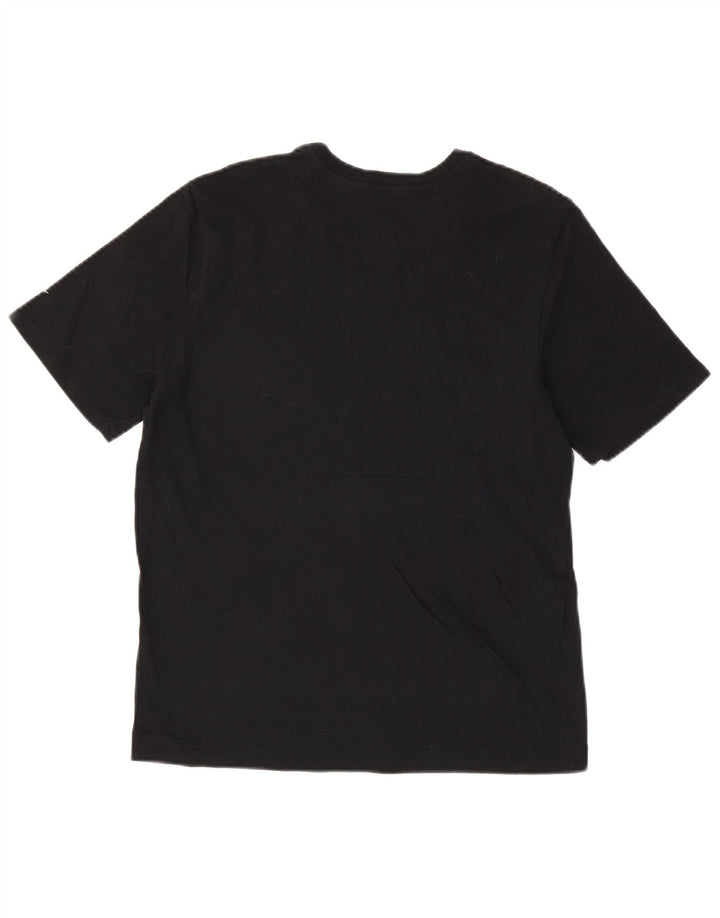 NIKE T-shirt graphique coupe athlétique pour femme UK 12 en coton noir moyen