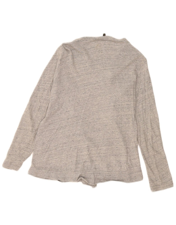Massimo Dutti Pull cardigan ouvert pour femme UK 10 Petit coton moucheté gris