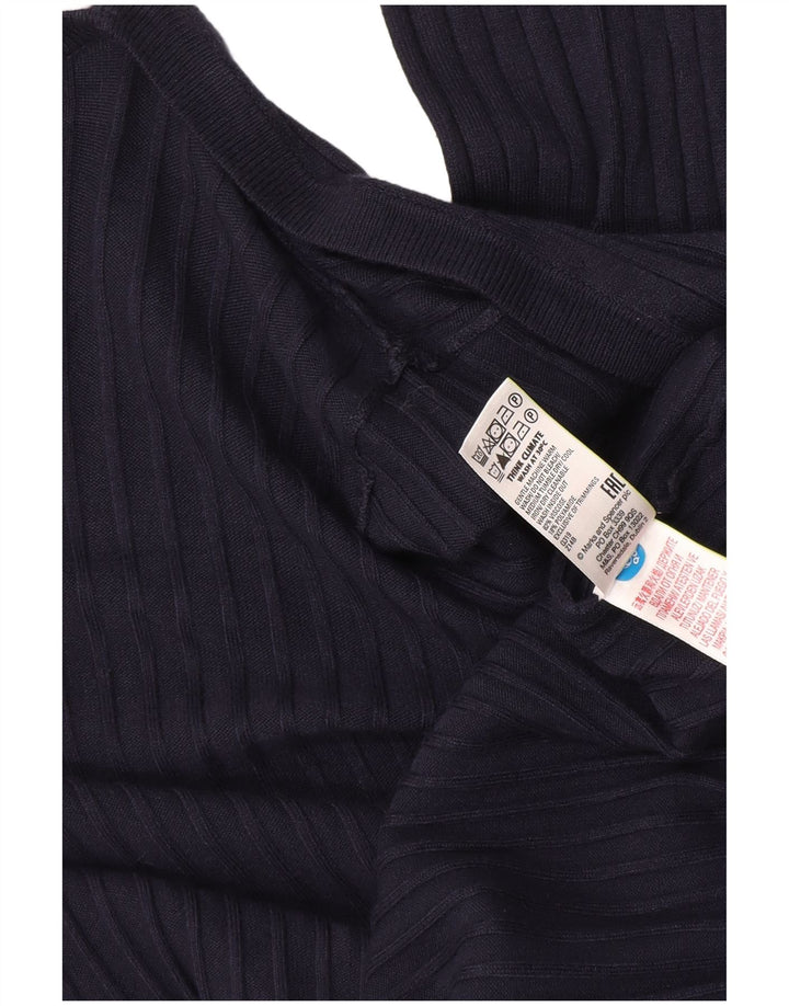 Marks & Spencer Pull cardigan long pour femme UK 12 Bleu marine moyen