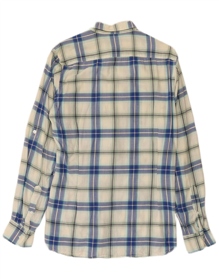 Ted Baker Chemise en flanelle pour homme Taille 2 Petit coton à carreaux bleu