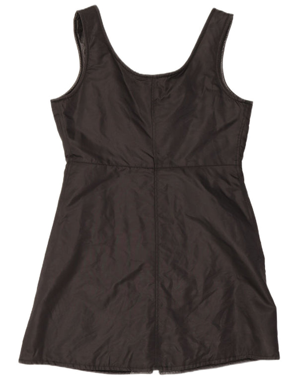 vintage Femme Robe A-Line UK 12 Moyen Noir