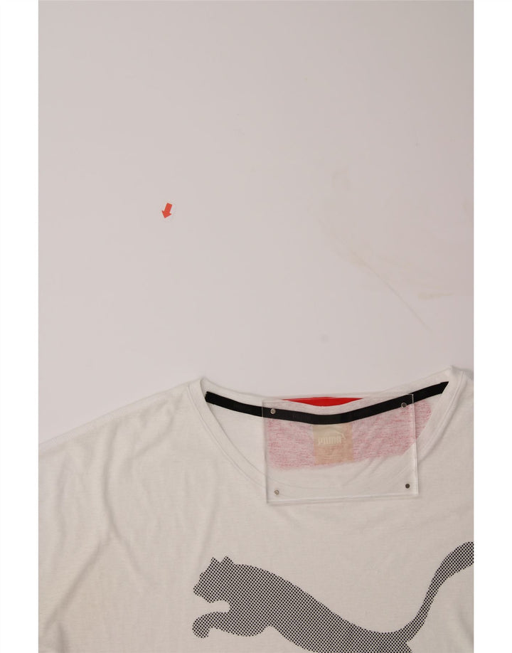PUMA Womens Graphic T-Shirt Top UK 14 Large White Vintage Puma and Second-Hand Puma from Messina Hembry 