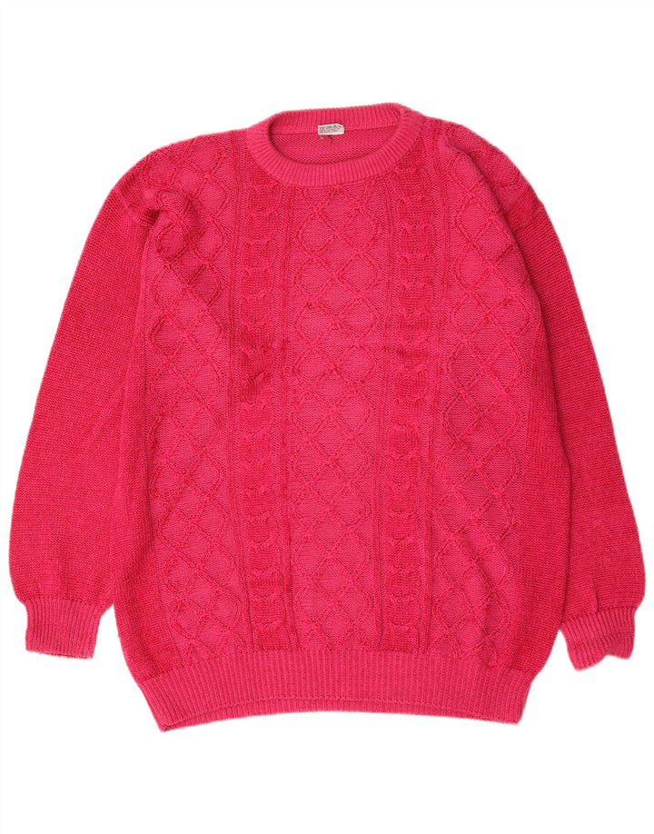vintage Mens Crew Neck Jumper Pull Grand Coton Rose