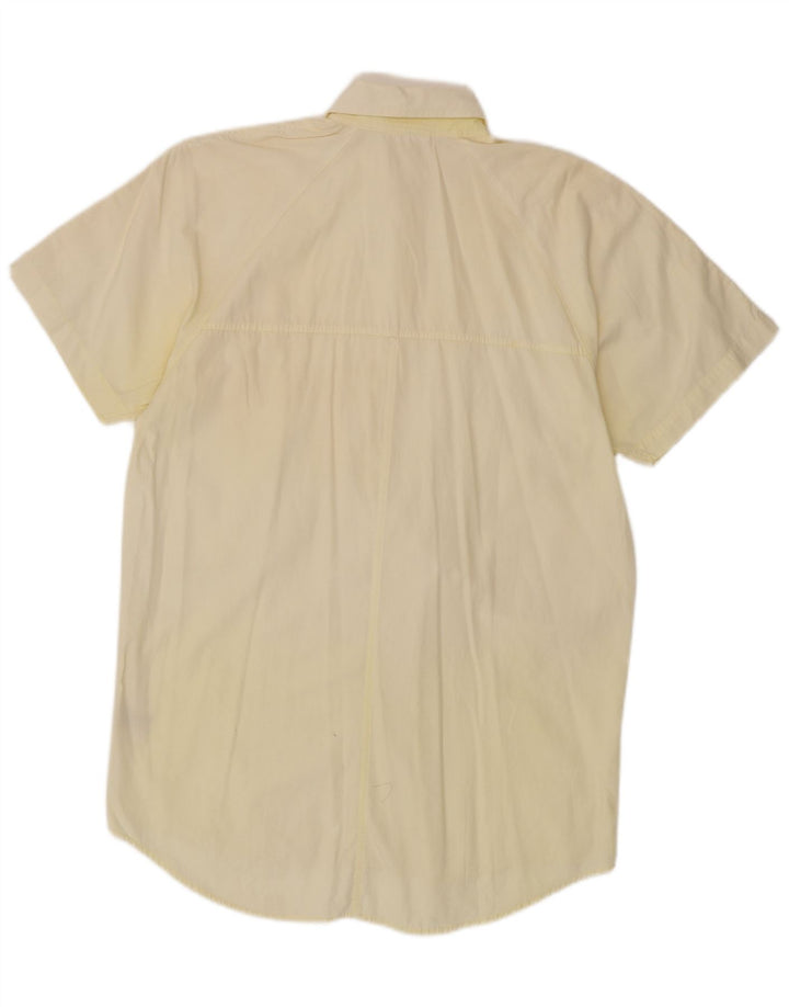 ADIDAS Chemise à manches courtes pour hommes Taille 14 1/2 Petit coton jaune