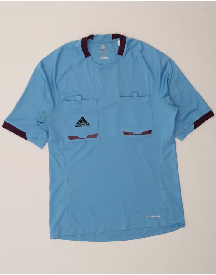 ADIDAS Mens Climacool T-Shirt Top Medium Blue Polyester Vintage Adidas and Second-Hand Adidas from Messina Hembry 