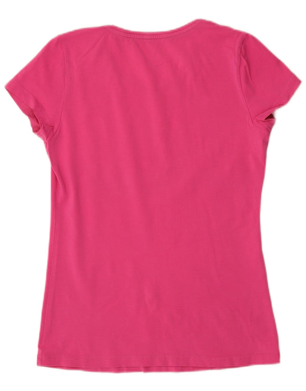 Adidas Climalite Graphic T-Shirt Top UK 12 Rose Moyen