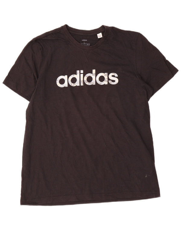 Adidas T-shirt graphique pour hommes, grand, en coton noir