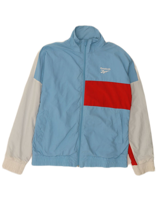 Reebok Veste de Survêtement Homme Small Bleu Colorblock Nylon