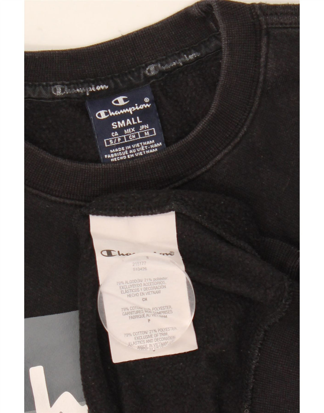 Champion Sweat-shirt graphique pour homme en coton color block Noir Taille S
