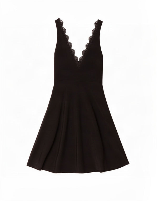 Zara Robe trapèze sans manches pour femme UK 42 Viscose noire moyenne