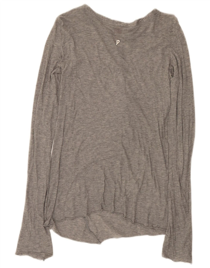 Dondup Haut à manches longues pour femme UK 8 Small Gris Moucheté
