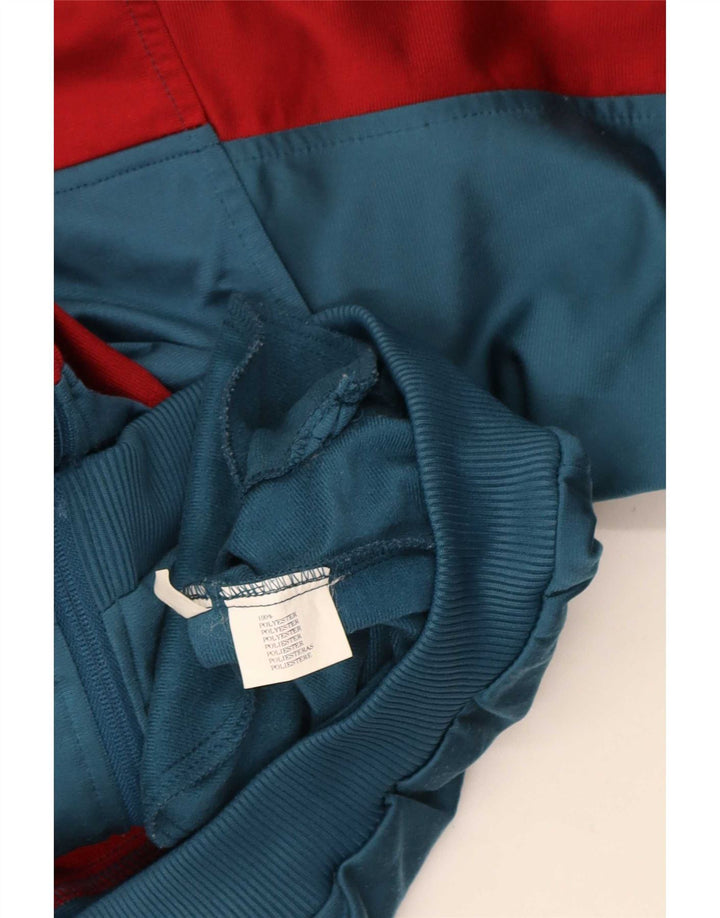 vintage Mens Survêtement Top Veste Bleu Moyen Colourblock Polyester