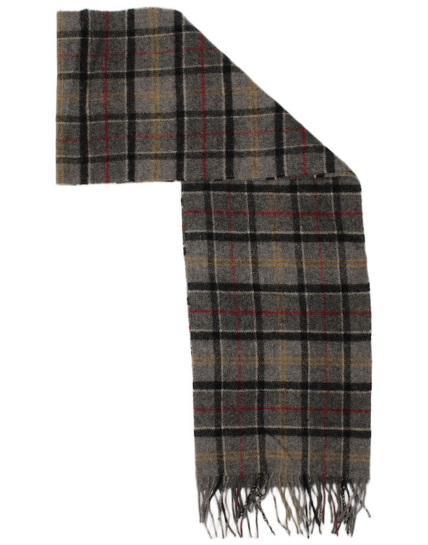Barbour Écharpe rectangulaire pour hommes Taille unique Gris Plaid Lambswool Classique