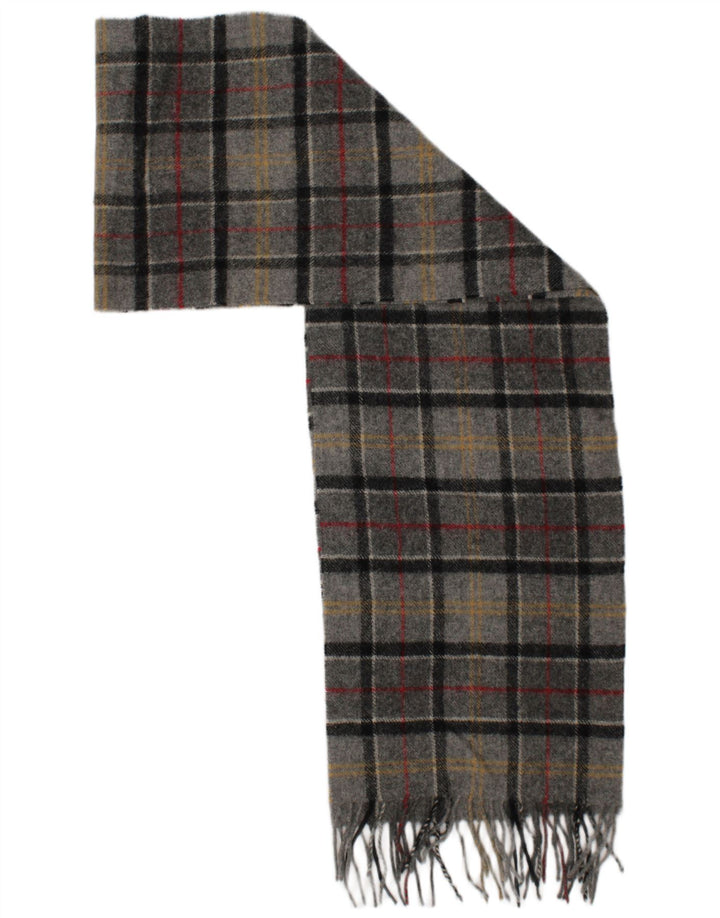 Barbour Écharpe rectangulaire pour hommes Taille unique Gris Plaid Lambswool Classique