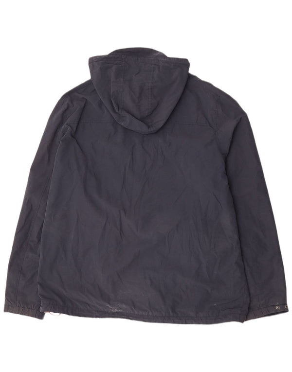 Fat Face Veste de pluie à capuche pour homme UK 44 2XL Bleu marine Coton