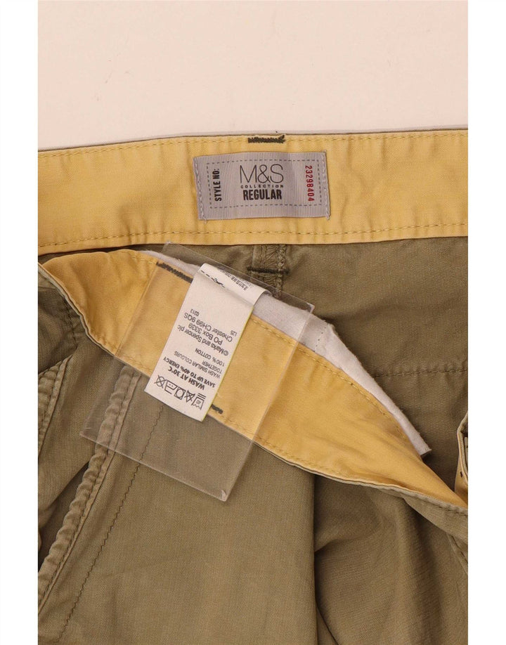 Marks & Spencer Short cargo coupe régulière W36 en coton kaki pour homme