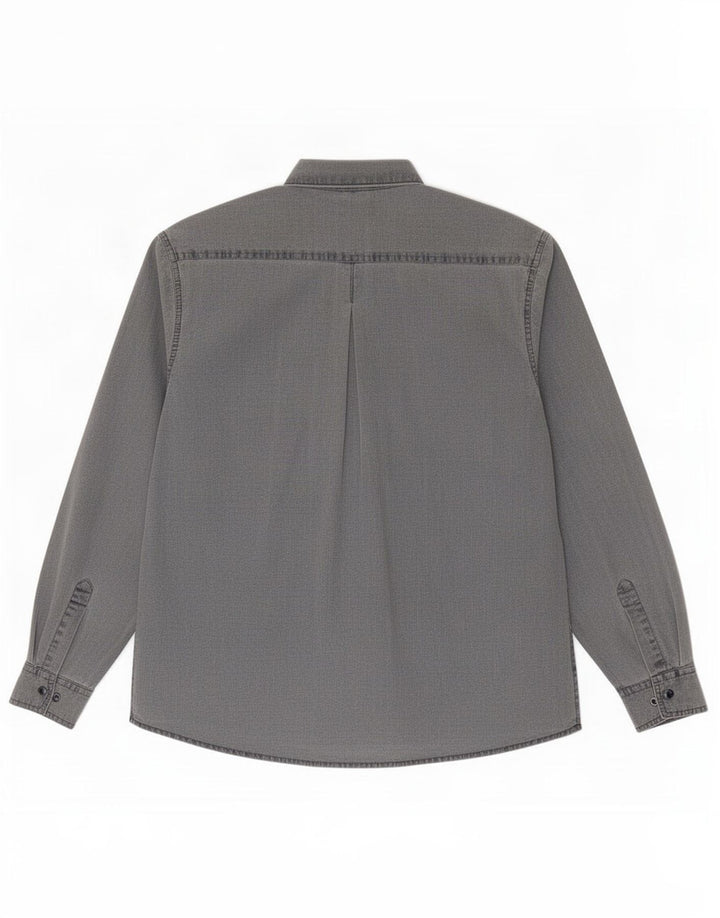 Chemise homme vintage coton gris moyen
