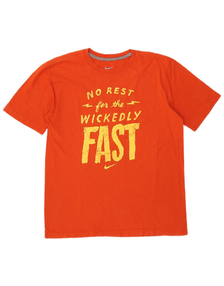 Nike T-shirt coupe classique pour homme en coton orange moyen