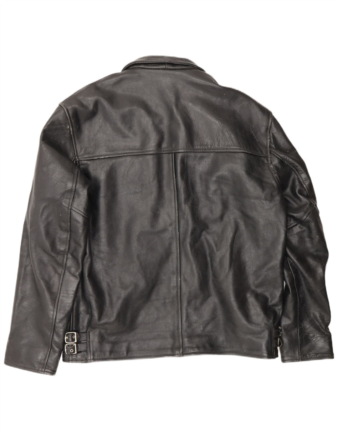 Ashy Veste en cuir pour homme UK 44 2XL Cuir noir