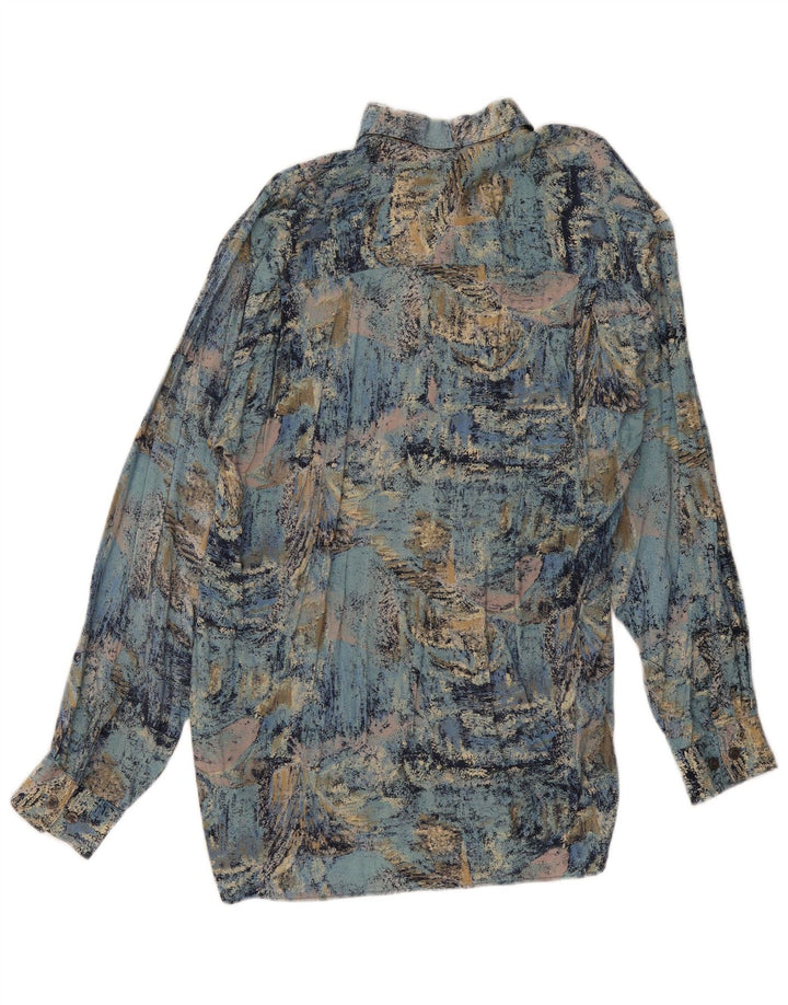 JAC TISSOT Chemise à Motif Abstrait Bleu Moyen |