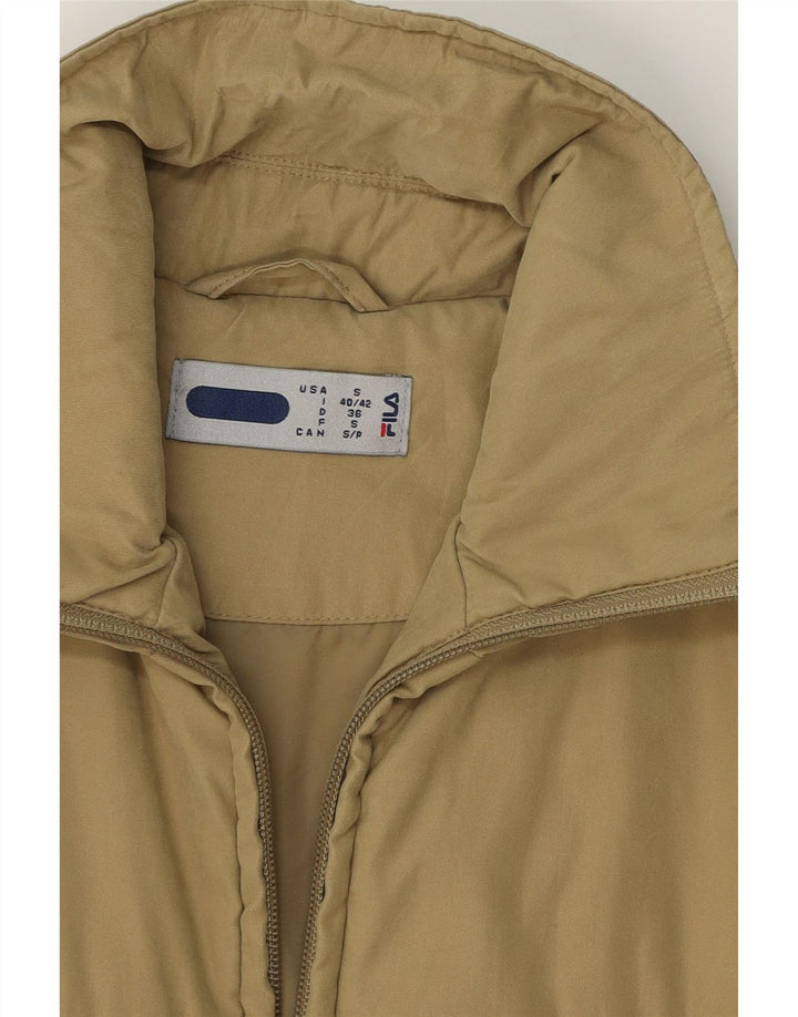 FILA Womens Windbreaker Jacket UK 10 Small Beige Polyester Vintage Fila and Second-Hand Fila from Messina Hembry 