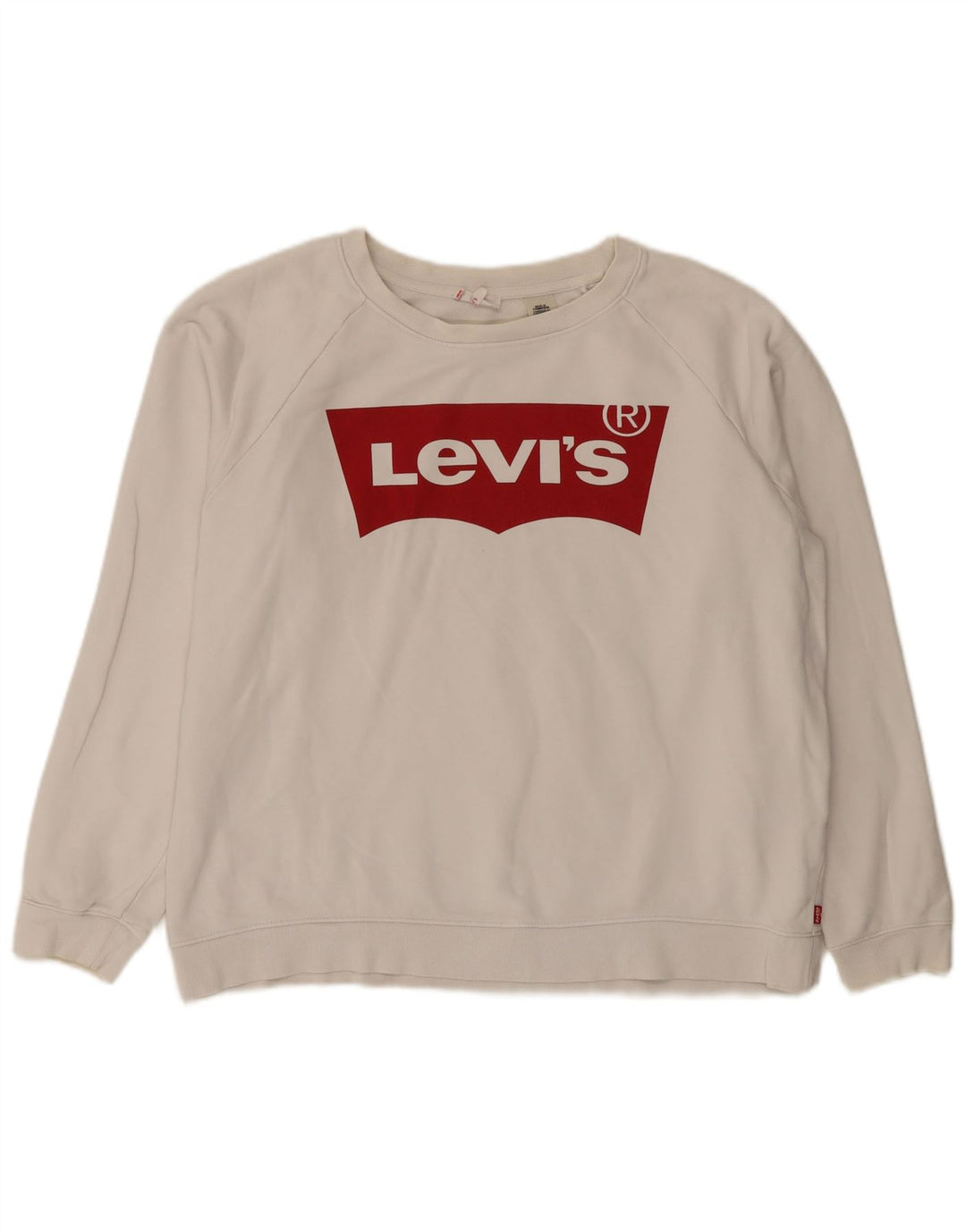 Levi's Sweat-shirt surdimensionné graphique pour femme UK 16 Large Blanc Coton
