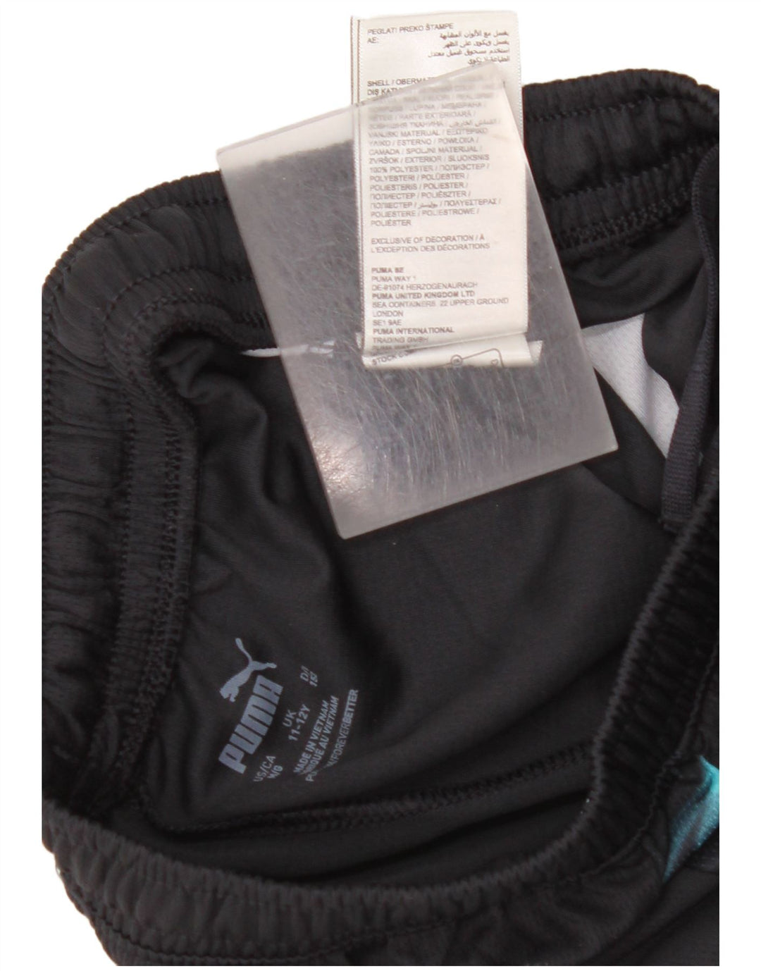 PUMA Short de Sport Manchester City Garçon 11-12 Ans Noir Colorblock