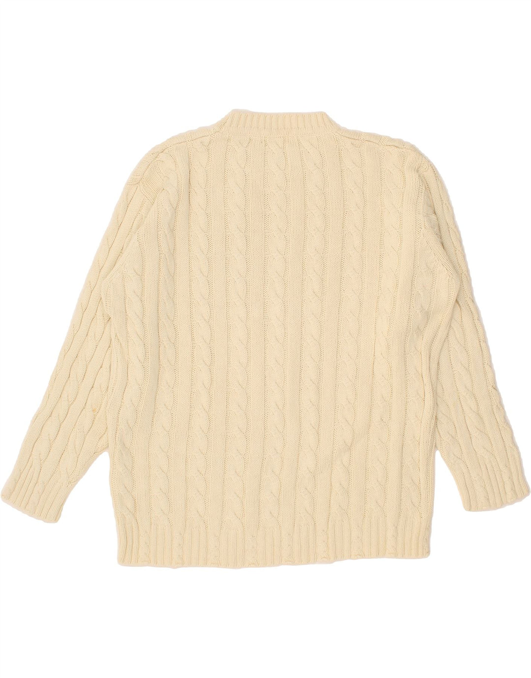 ESPRIT Womens Oversized Crew Neck Jumper Sweater UK 10 Small Beige Cotton Vintage Esprit and Second-Hand Esprit from Messina Hembry 