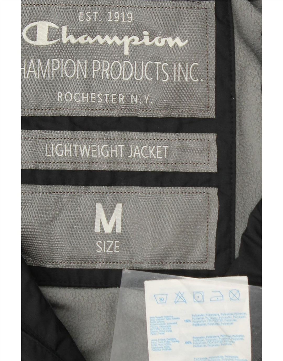 CHAMPION Veste Bomber à Capuche NY Rochester Homme UK 38 Noir Moyen
