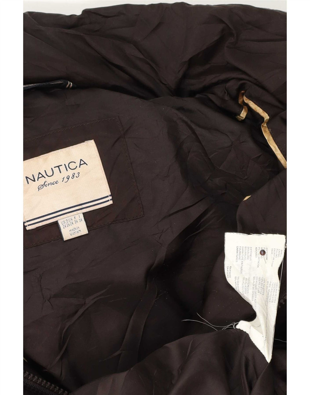 Nautica Veste matelassée à capuche pour femme UK 20 2XL Marron Polyester