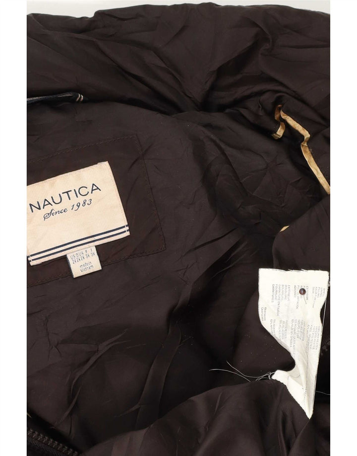 Nautica Veste matelassée à capuche pour femme UK 20 2XL Marron Polyester