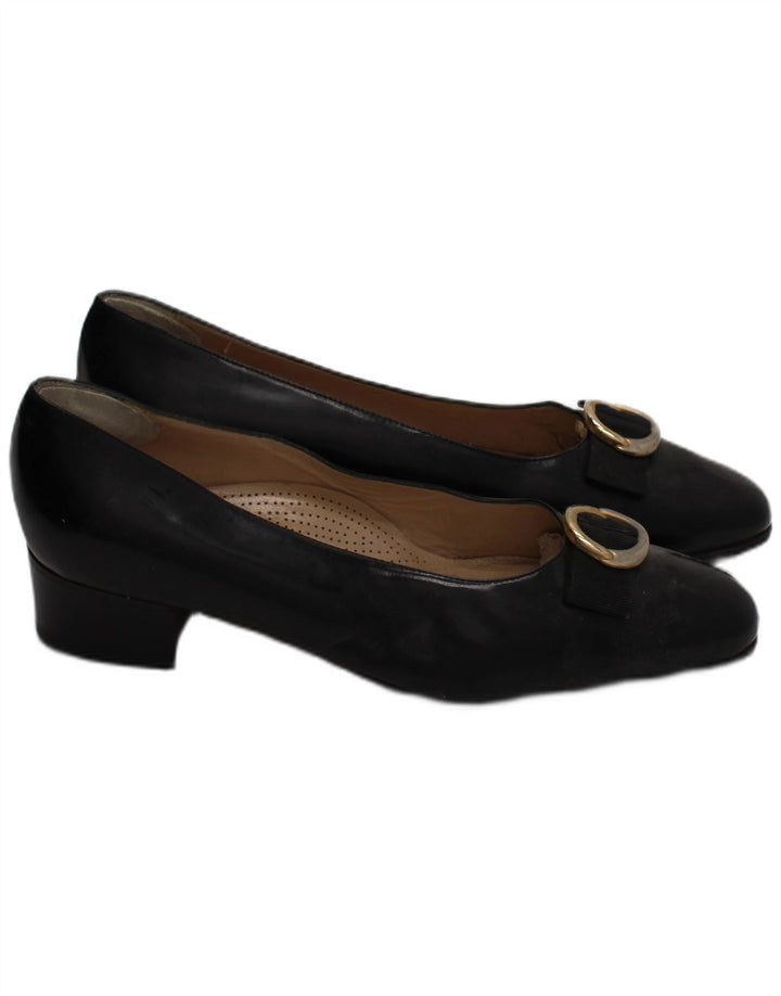 Valle Verde Ballerines plates en cuir pour femme Taille UK 6 Cuir noir