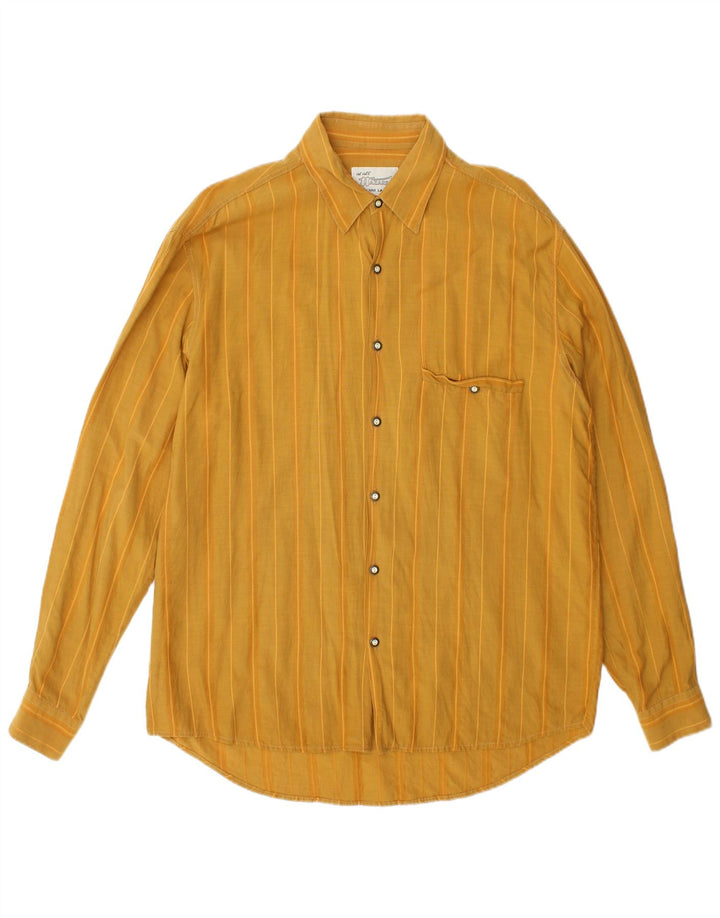 Chemise homme vintage grande rayure jaune