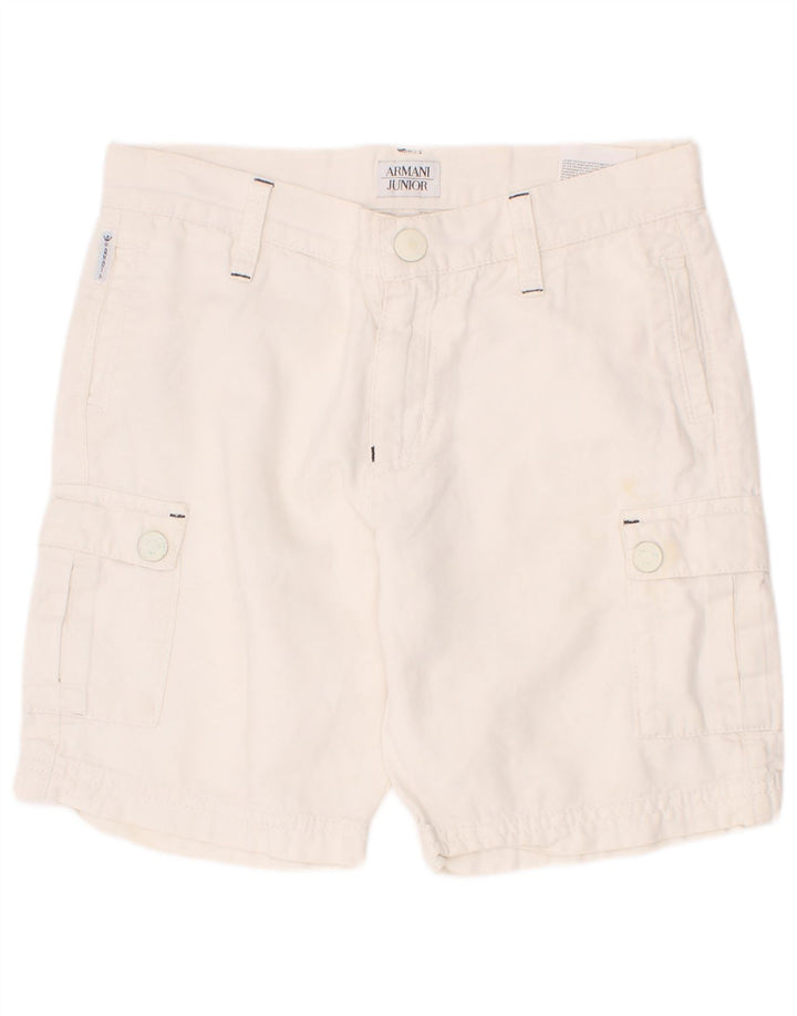 Armani Short Cargo Junior Garçon 7-8 Ans W24 Blanc Coton