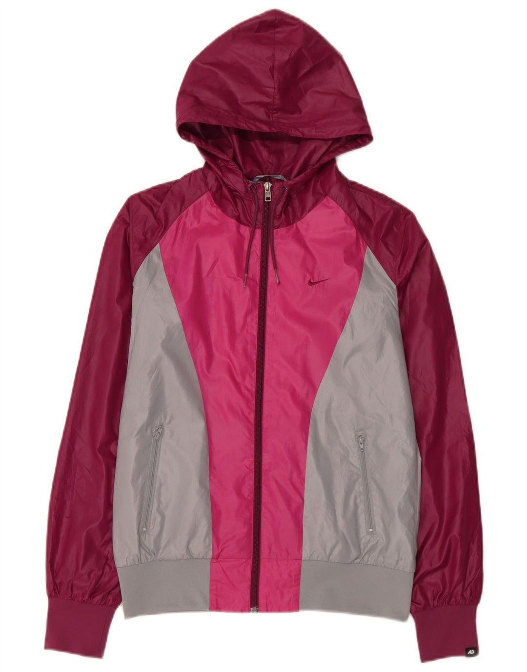 Veste de pluie à capuche Nike pour femme UK 14 Polyester color block rose moyen
