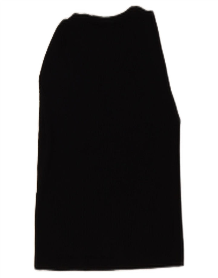 Zara Womens Crop Débardeur UK 12 Moyen Noir