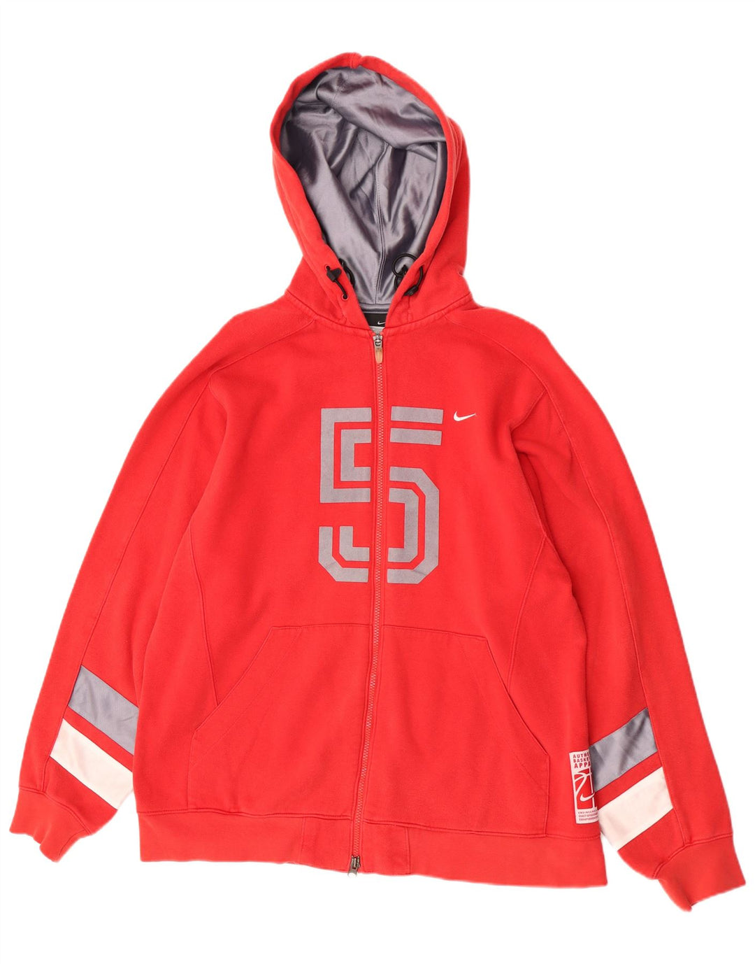 Nike Sweat à capuche zippé graphique en coton color block rouge moyen pour homme