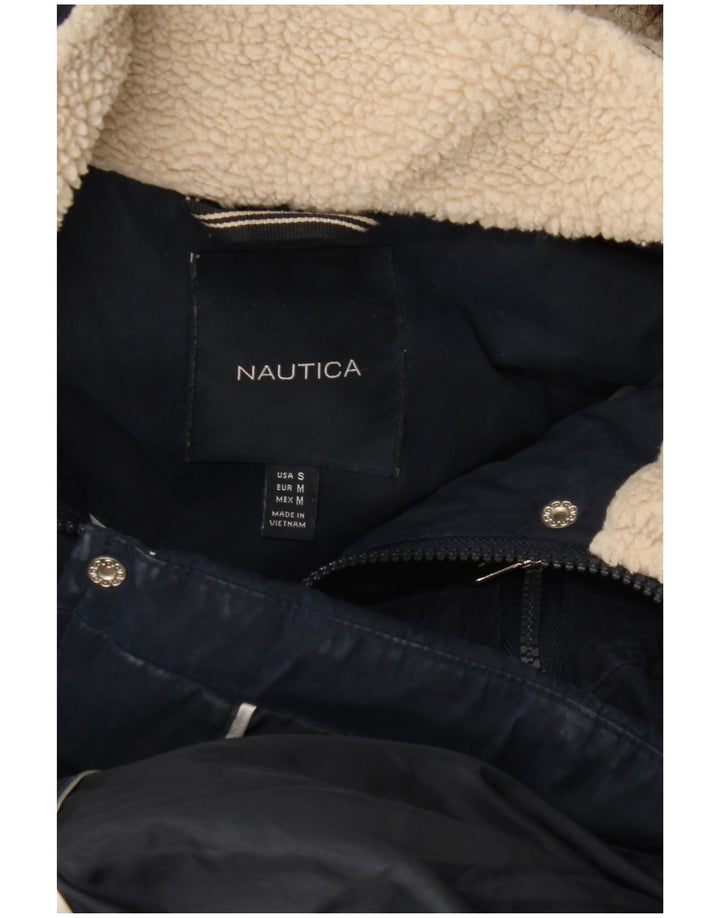Nautica Manteau rembourré surdimensionné à capuche pour femme UK 10 Small Bleu marine