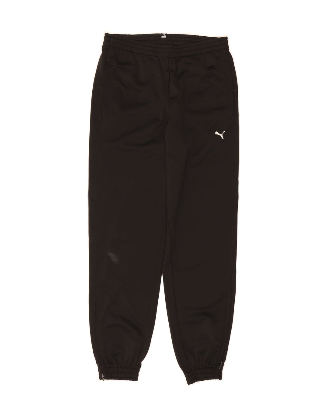 PUMA Boys Graphic Tracksuit Trousers Joggers 13-14 Years Black Polyester Vintage Puma and Second-Hand Puma from Messina Hembry 